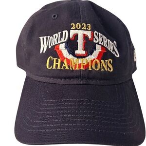 New Era Texas Rangers 2023 World Series Champions Cap - Black and Gold